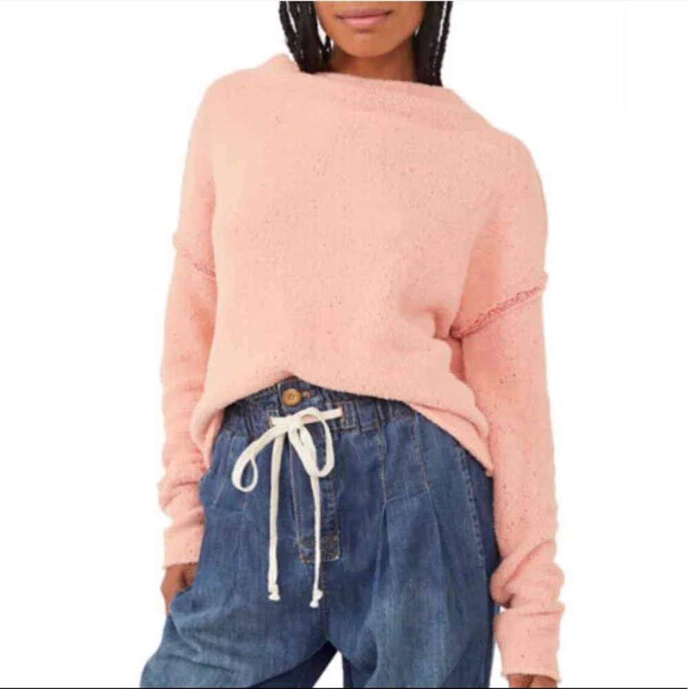 Free People Pullover Cozy Peach Sweater